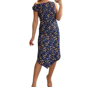 Atlein Floral Off the Shoulder Twist Dress